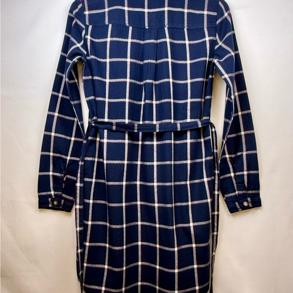 Abercrombie & Fitch Plaid Flannel Shirt Dress | Navy Plaid | XS - Picture 5 of 7